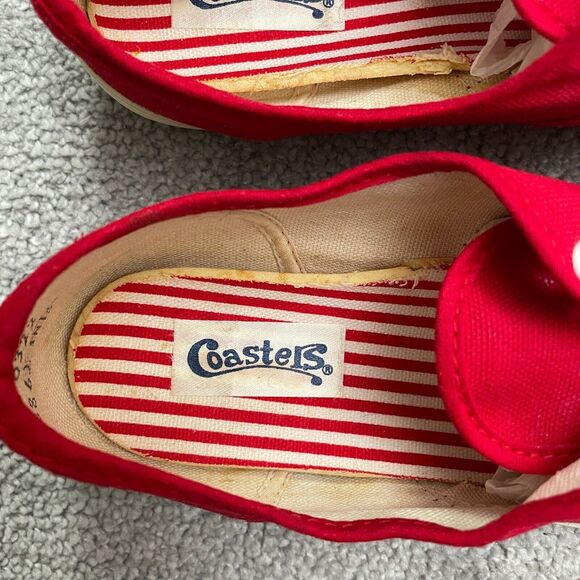 Coaster Canvas Casual Sneakers Shoes Womens Us 7 Red Lace Up Comfort Fabric - Picture 9 of 12